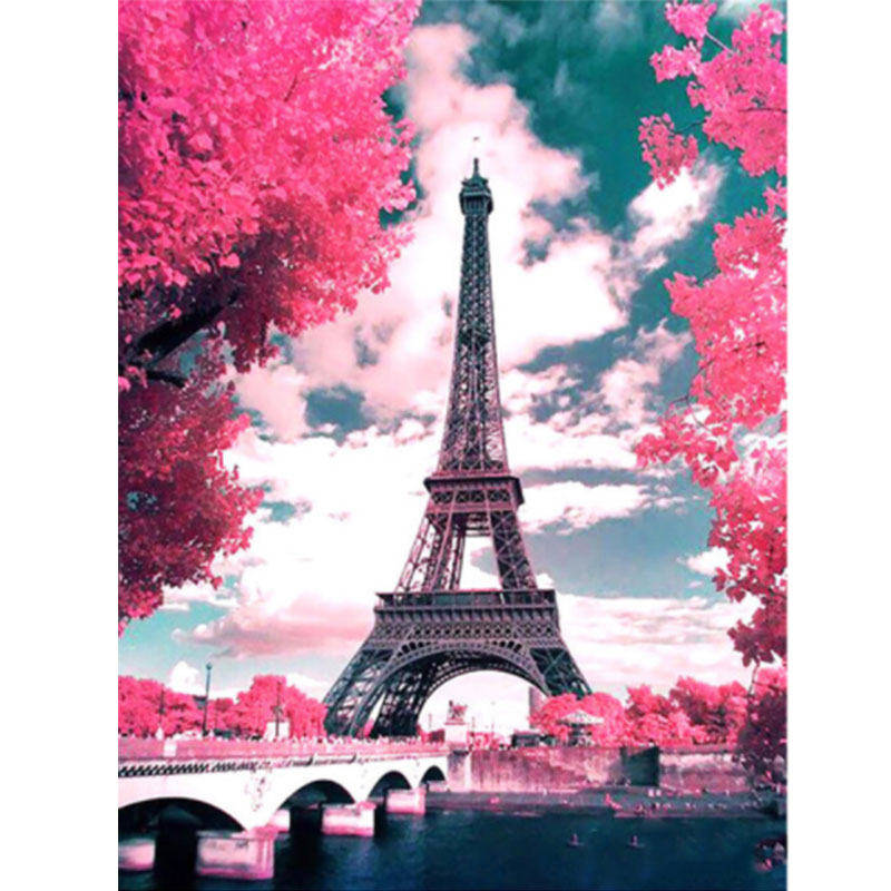 5D DIY Diamond Art Painting Full Square Drill Tower Cross Stitch Diamond Mosaic Landscape Bead Embroidery Spring Needlework