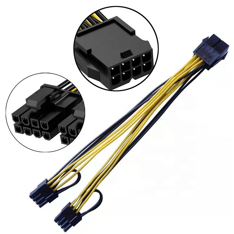 Y Splitter GPU 8 PIN Female to Dual 8 PIN Male PCIe PCI Express Adapter Power Cable for Graphics Card Miner