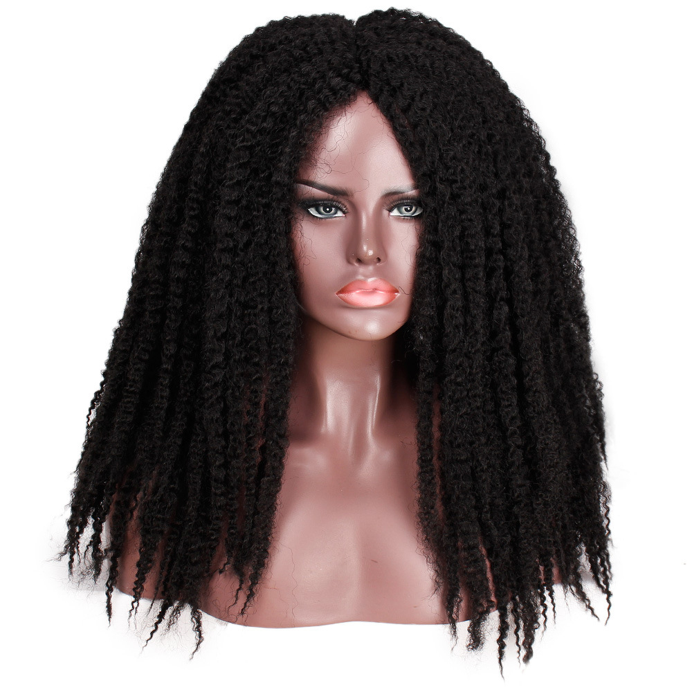 best quality afro braid synthetic hair wig 24 inches for black women WITH multi color