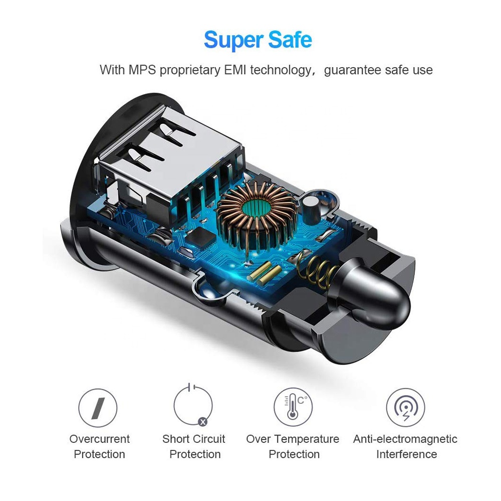 Горячая Распродажа Мини Автомобильное зарядное устройство QC3.0 2 порта USB Автомобильное зарядное устройство электрическое автомобильное зарядное устройство для смартфона