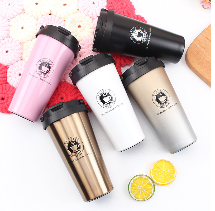 16oz 2019 оптовая продажа многоразовые с вакуумной изоляцией из нержавеющей стали металлическая кружка чашка индивидуальный логотип фляга молока кофейная чашка термос