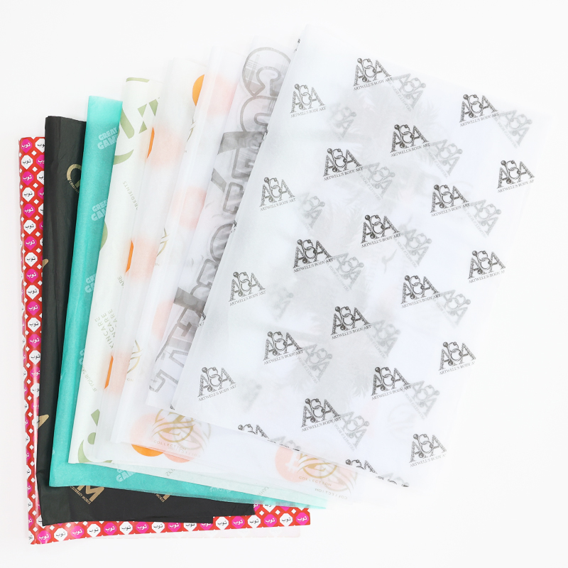 Thin Custom logo cloths packing white black luxary gift wrapping tissue paper packing