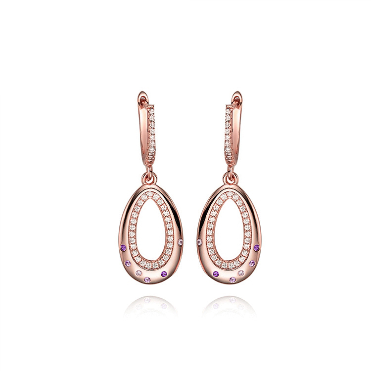 Серьги-подвески из серебра 925 пробы с фианитами