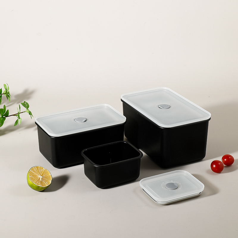 Lekfre Plastic PP Food Storage Containers Black Kitchen Storage Container Fresh Keeping Storage Containers With Lid Waterproof