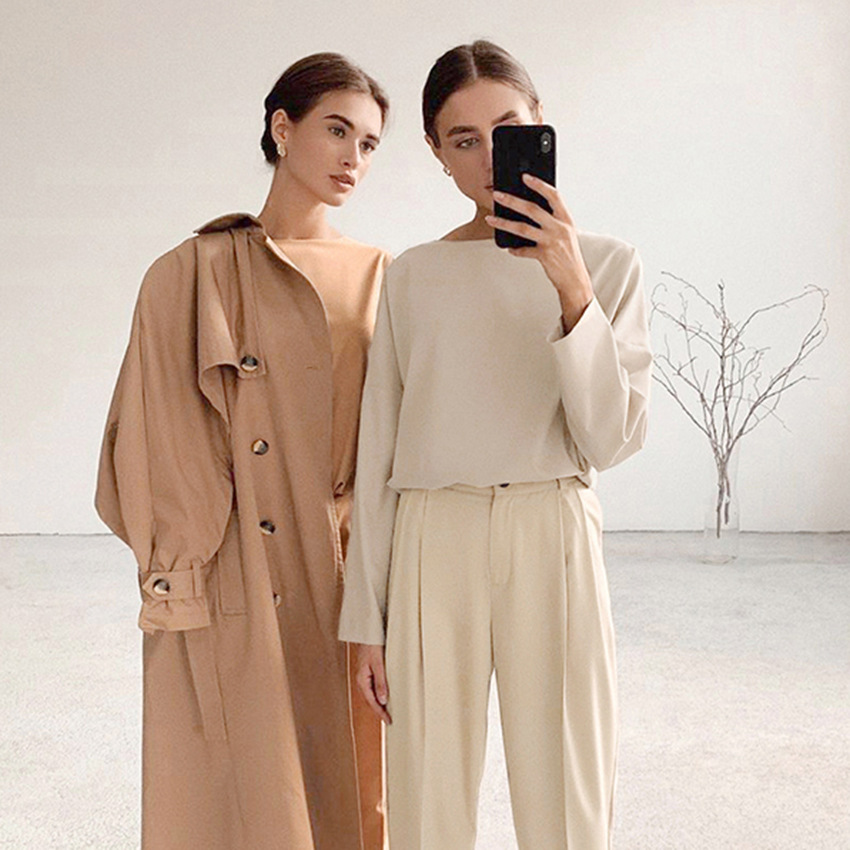 2021 fall Solid Fashion Long sleeved shirt 2 piece pants set Casual womens clothing 2021 sets