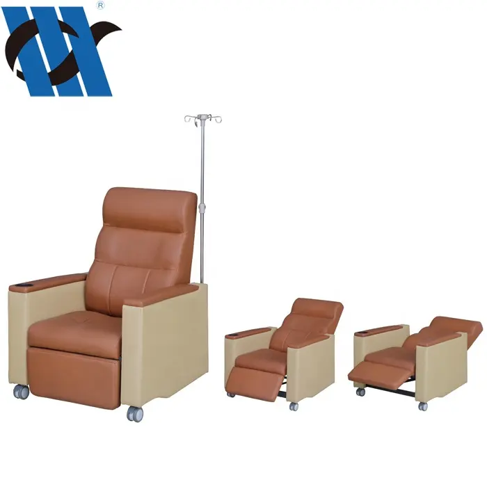 BDEC108 Luxury Office Chair Foam Sofa Sleeping Bed Patient Leather Recliner Attendant Bed Medical Accompany Sofa Chair Bed