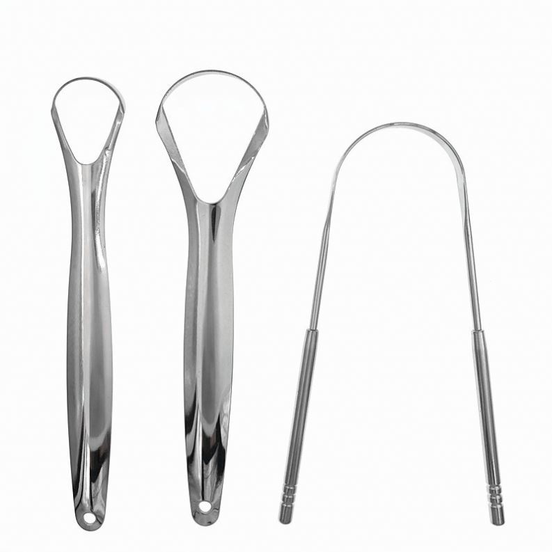 Gold Stainless Steel Surgical Grade Stainless Steel Tongue Cleaners 304 Stainless Steel Tongue Scraper