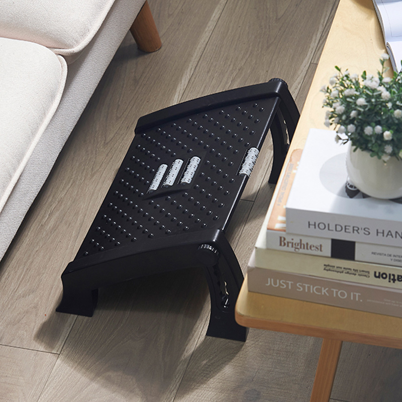 Hot sale plastic adjustable footrest with massager