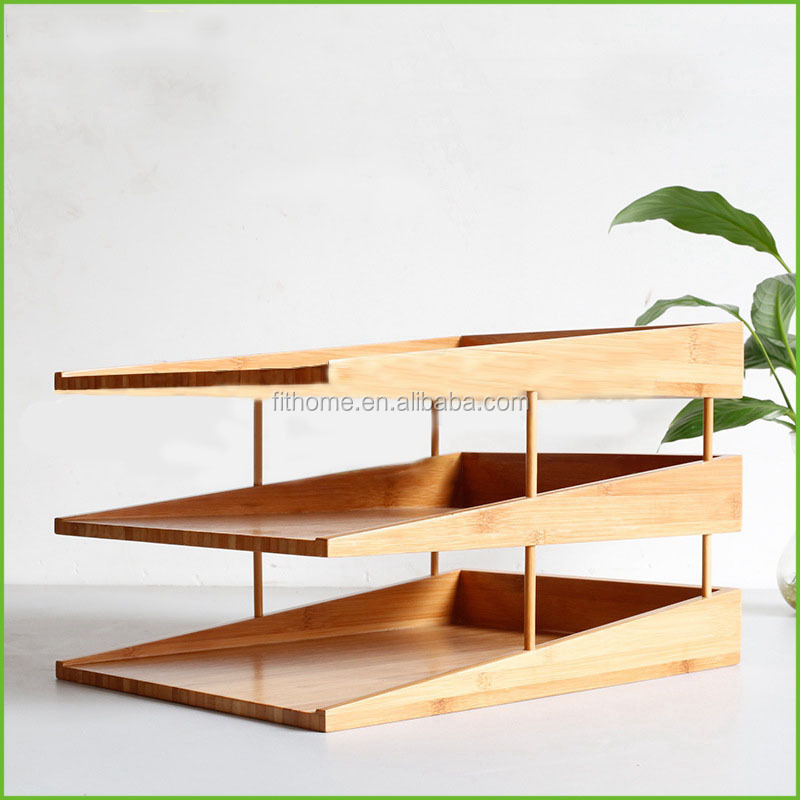 Bamboo Desktop файл лоток офис организатор идеально подходит для сортировки или штабелирования письмо документы, папки или бумажные принадлежности