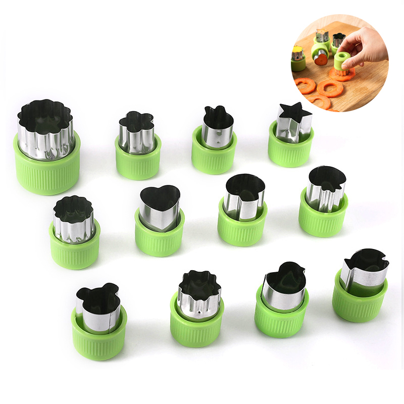 2024 Kitchen Food Toys Fruit Products 12 pcs Mini Cookie Cutter Set Vegetable Cutter Shapes Sets Other Fruit Stamps Mold