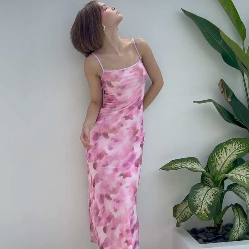 Sexy Hanging strap printing edge mini dress strapless bow suspender Women Summer Sexy Floral Dresses