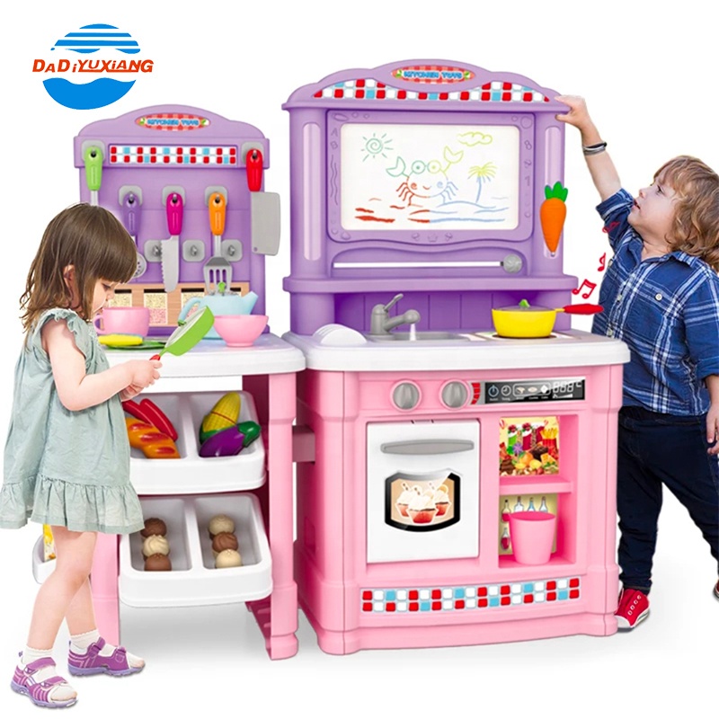 3 IN 1 Suitcase Happy Kitchen Toys Cooking Home Pretend Play Kids Kitchen Toys For Girls