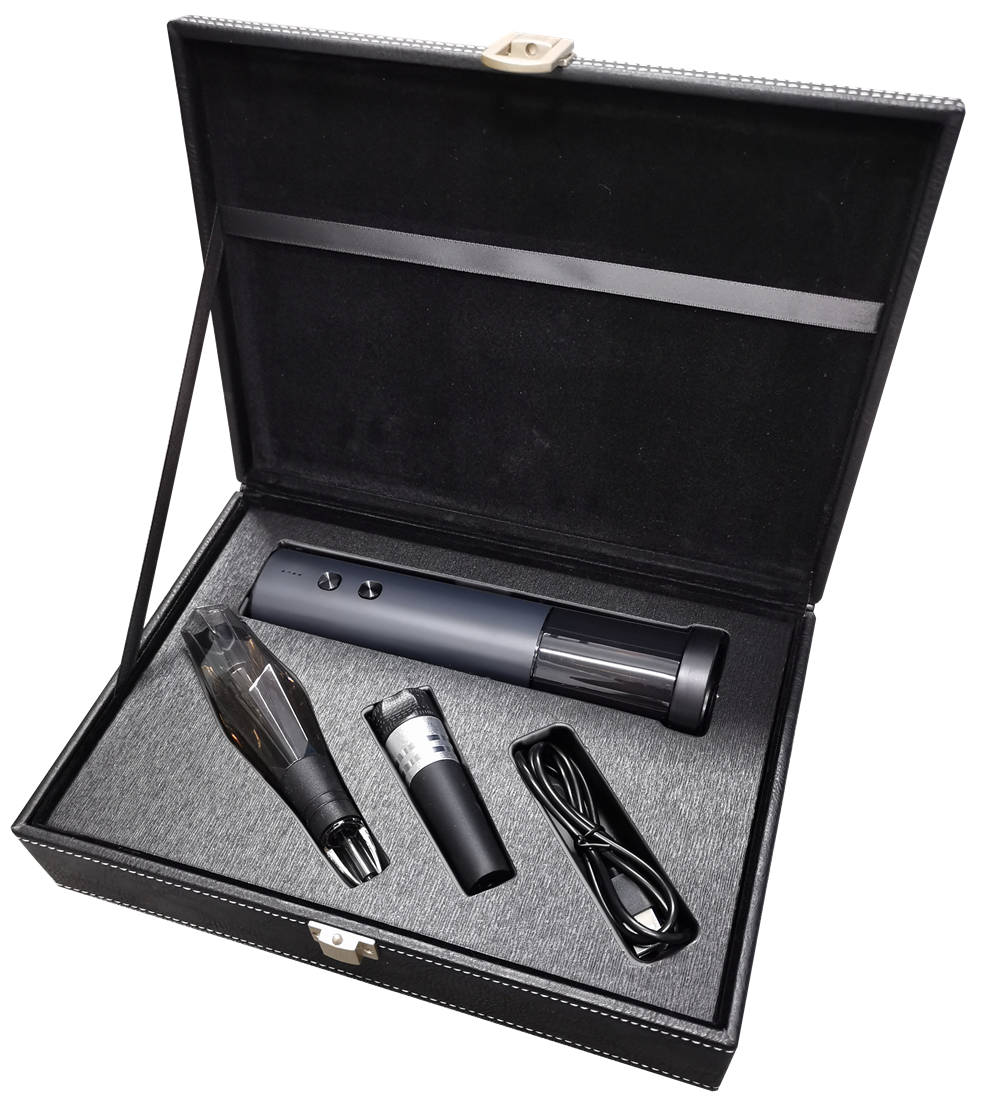 sacacorchos de vino a bateria kit tire bouchons de vin black matte wine opener