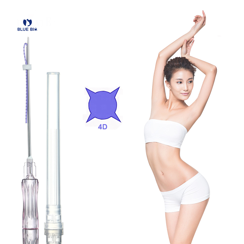 Blue bio pdo cog 4d 19g 60mm cannula master thread anti aging face lift skin care absorbed protein thread
