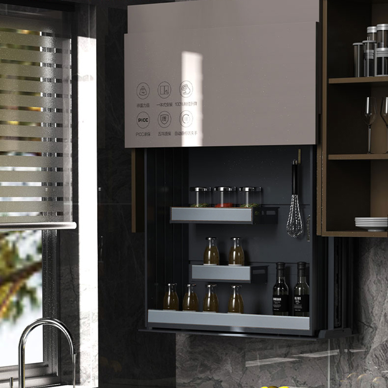 Roeasy Kitchen Accessories Pantry Shelves Automatic Lifting Kitchen Cabinet Organizers Storage Pull Down Elevator Basket