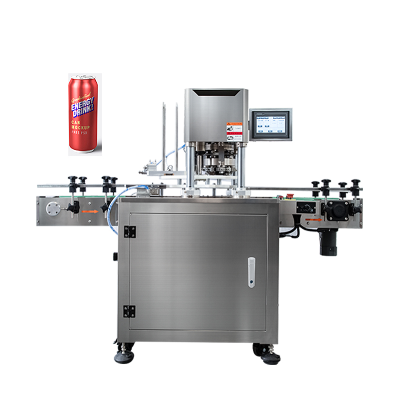 2021 China new design automatic red bull energy drink can sealer canning machine factory