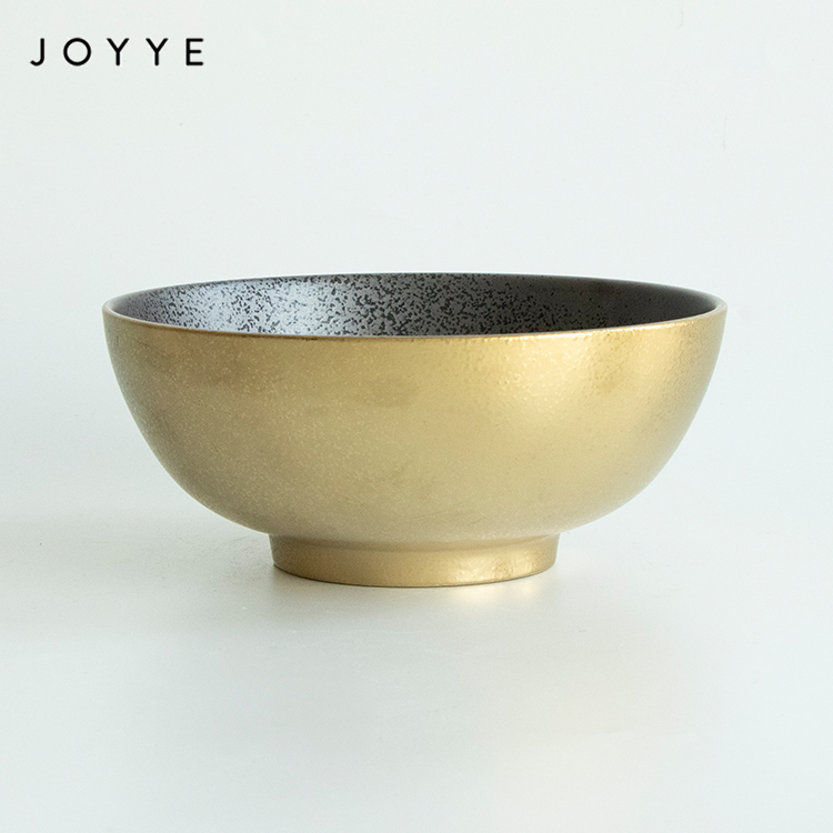 Joyye 2021 Luxury Ceramic Decoration Dinnerware Bowl Gold With Speckled Reactive Glaze