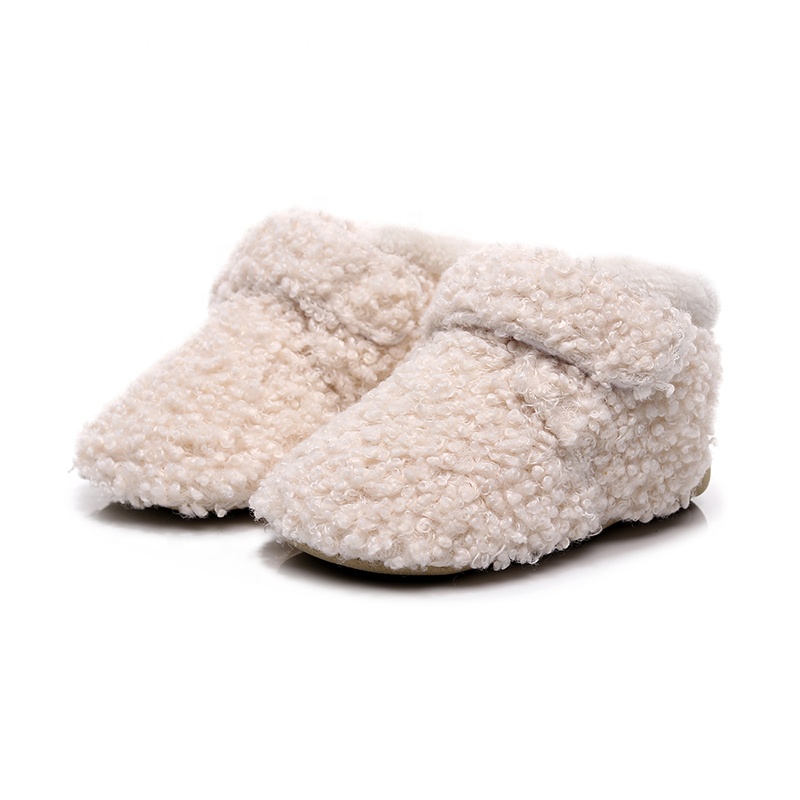 EVERTOP new outdoor warm sherpa fleece thermal prewalker snow shoes baby winter shoes