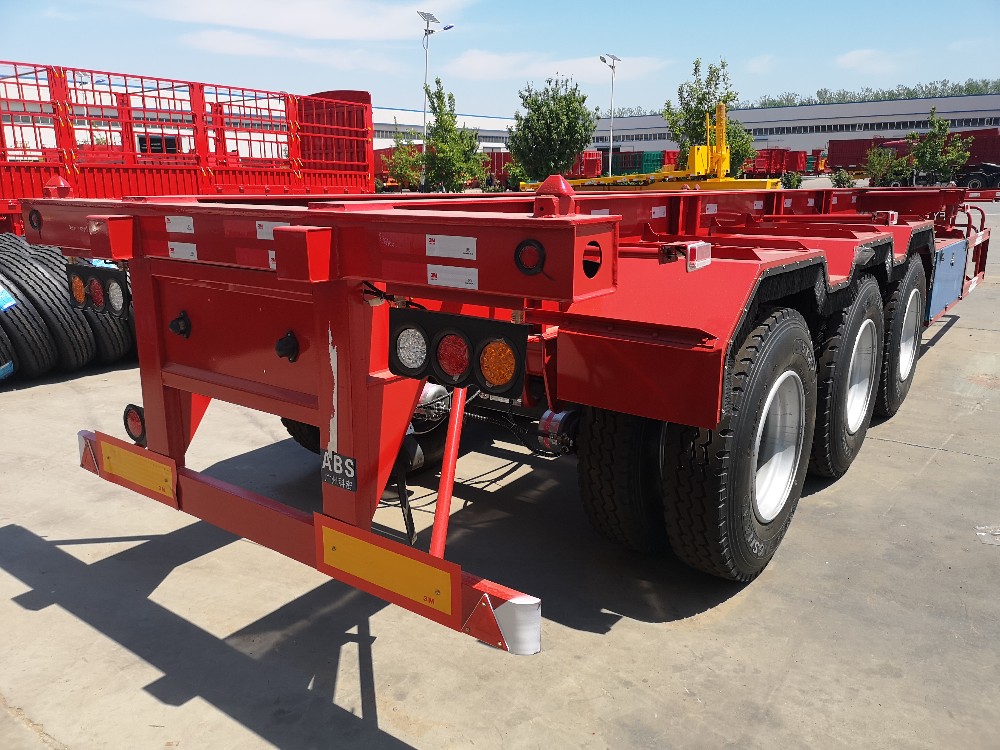 LUEN 3 Axle Flatbed Platform Container carrier Semi Trailer Truck