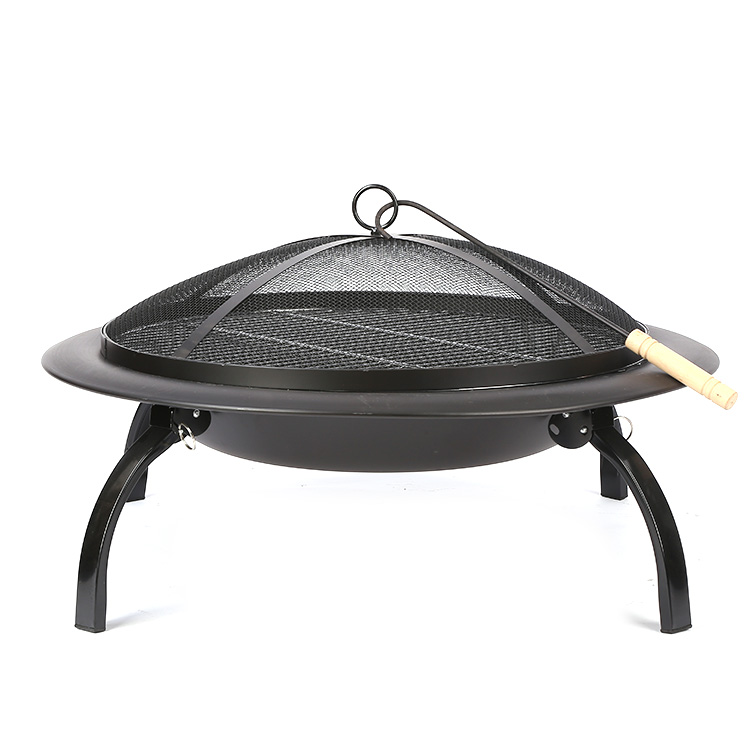 lightweight folding design 26 Inch portable Black Steel Wood-Burning Fire Pit