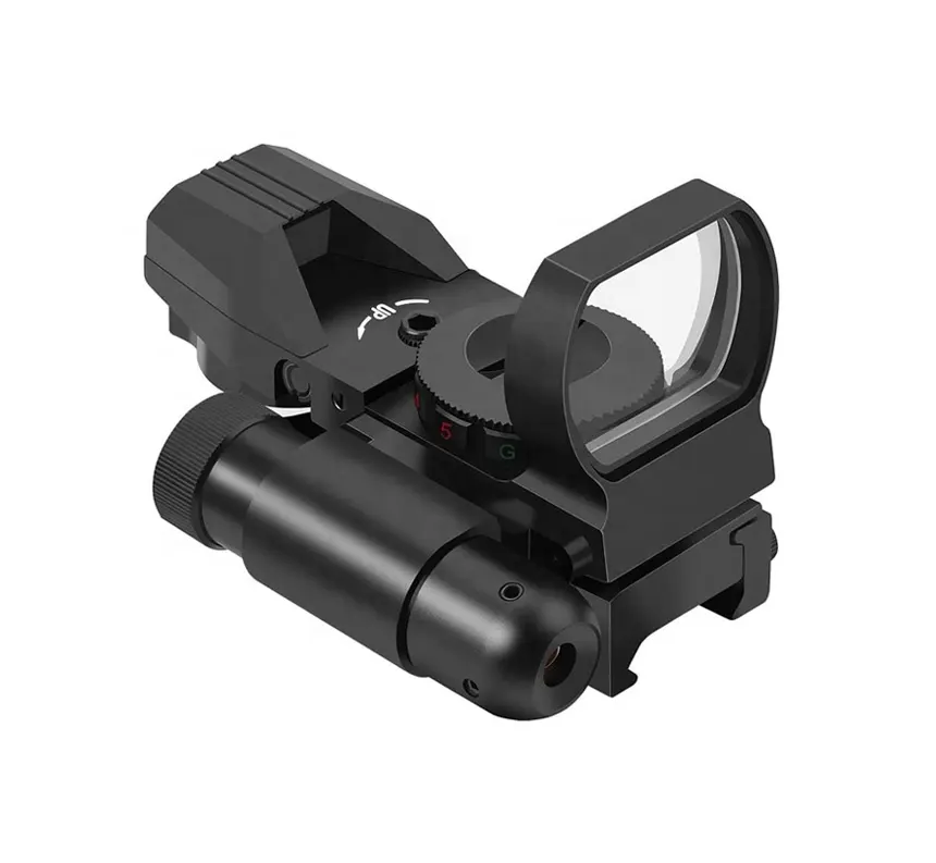 LUGER HD101B Reflex Sight - 4 Reticle Red & Green Dot Sight Optics with Integrated Red La-ser Sight Less Than 5mW Output
