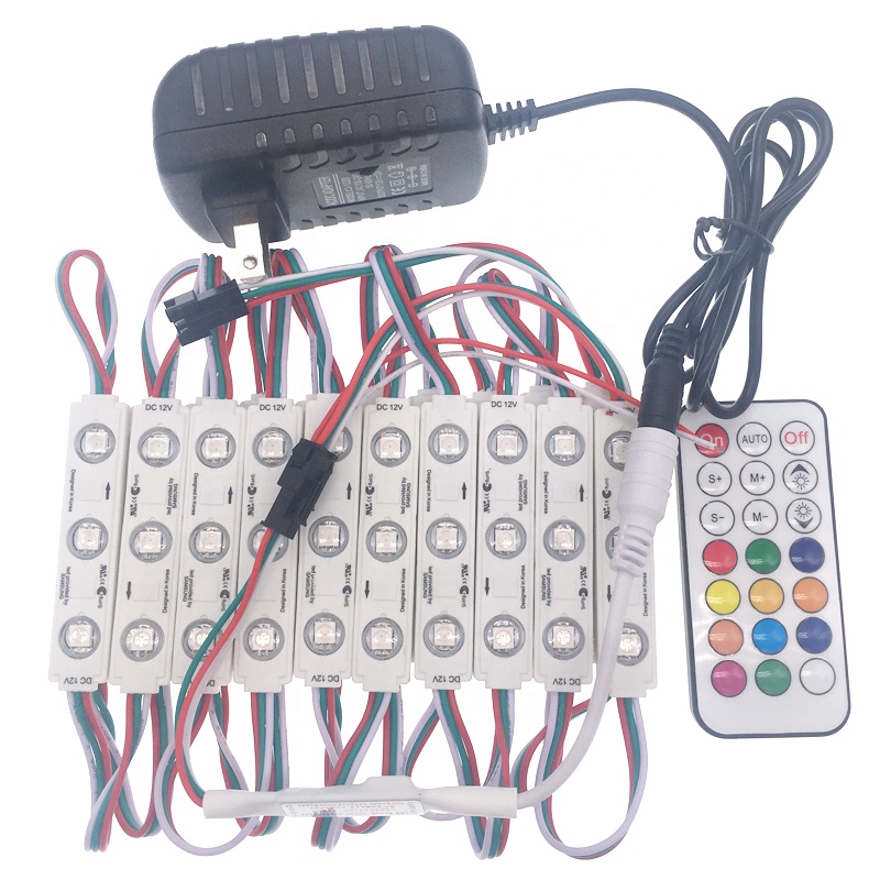 Ws2811 12 В IP67 3 SMD 5050 rgb светодиодные модули с радиочастотным пультом дистанционного управления умный светодиодный модуль