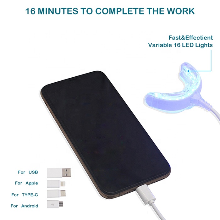 Домашний мини USB беспроводное подключение Стоматологическая Светодиодная лампа смарт-отбеливание зубов комплекты с 3 предмета в комплекте отбеливание зубов ручки гель