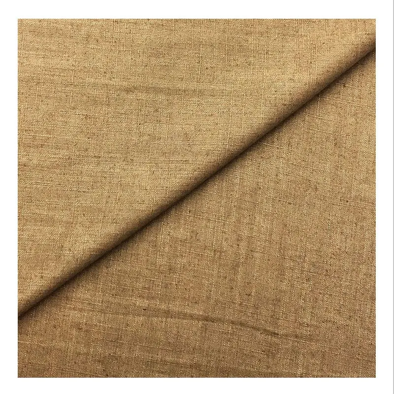 Wholesale high quality flat dyed linen cotton blended fabric 70% linen 30% cotton clothing fabric materials