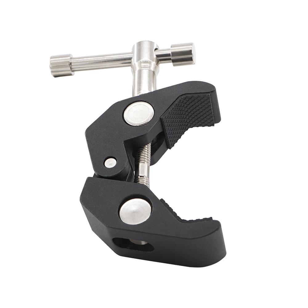 Super clamp camera crab clamp with 1/4 inch and 3/8 inch thread, max open 2.3 inch for Magic Arm CCP-IRC1