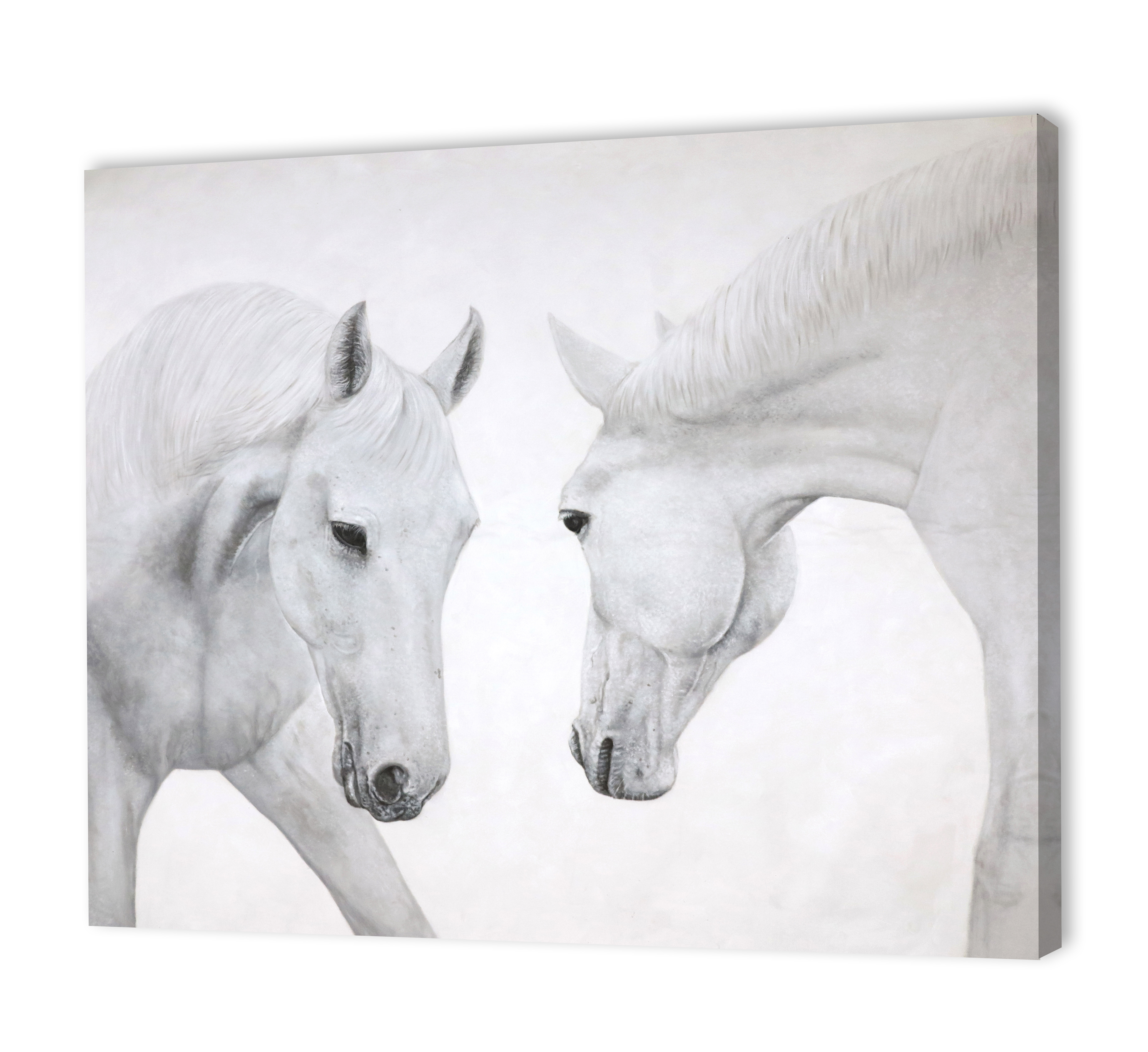 Wall art modern animal horses hand-painted realistic oil painting can be customized living room corridor decoration painting