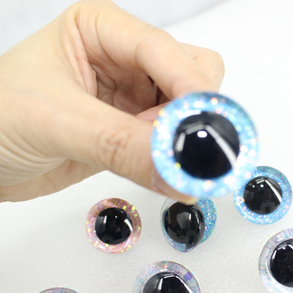 Factory Price High Quality EN71 Standard Glitter Shinny Crystal 3D ABS Plastic Safety Eyes TY Big Eye Stuffed Toy Eyes
