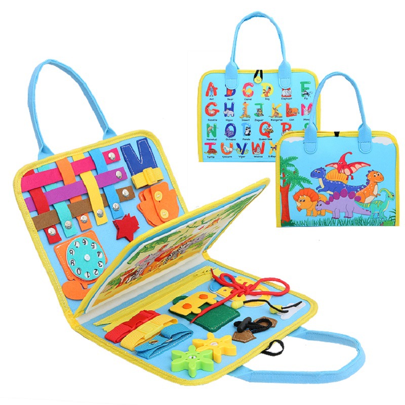 Hoye Crafts Busy Board Toys Brain Enlightenment Montessori Busy Felt Game Felt Educational Toy for kids