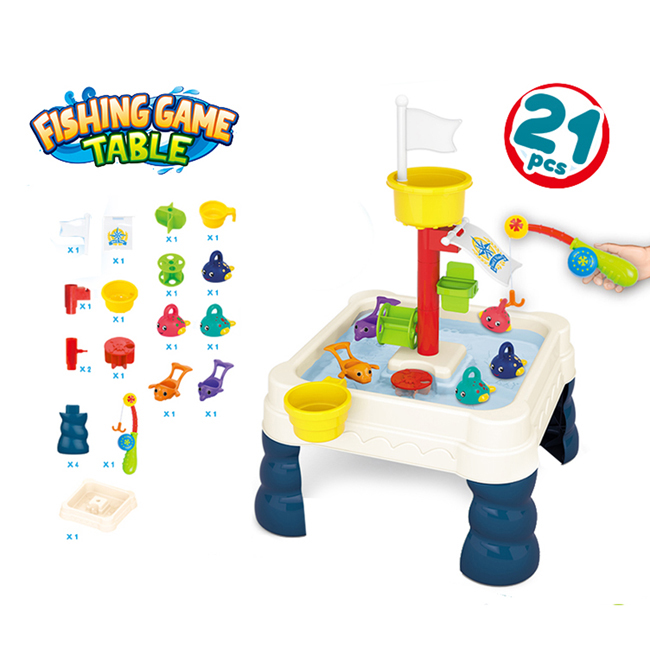 21pcs water table fishing game toy sand beach toy kids educational funny 2021 fishing toys with color box