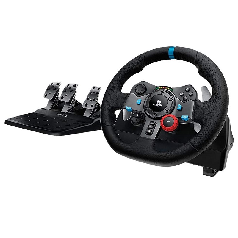 Игровое гоночное колесо Logitech с двойным мотором и обратной связью, движущее усилие G29, с чувствительными педалями для PS4,PS5,PS3 и ПК