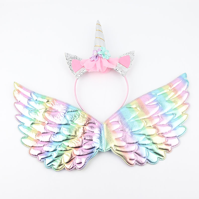 Large Children's Day birthday party angel wing costume colorful butterfly wings costume single layer angel wings wholesale