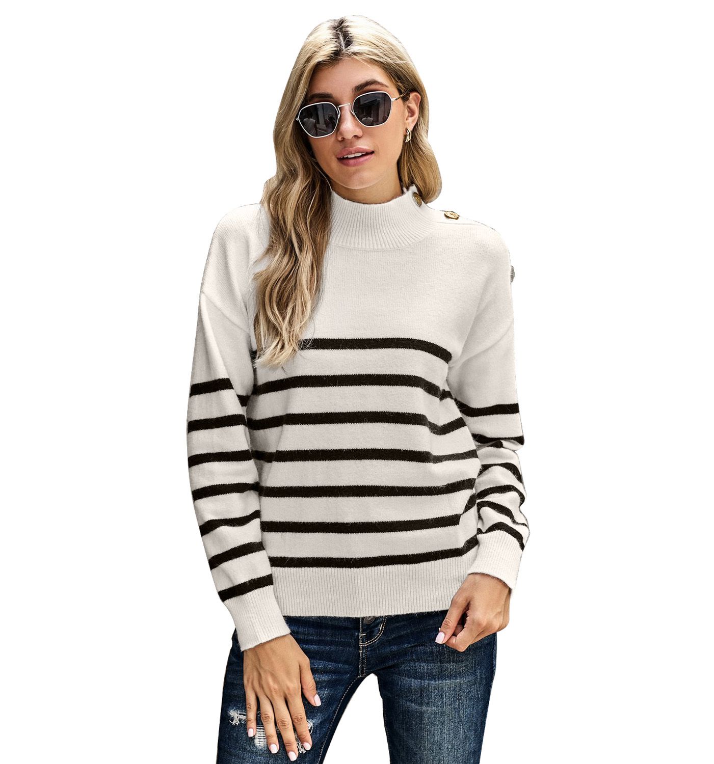 Fashionable Personality To Keep Warm Crew Neck Plus Size Women's Sweaters