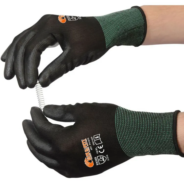 ENTE SAFETY Cheap 13g polyester pu coated glove palm garden gloves & protective gear protective pu safety work gloves