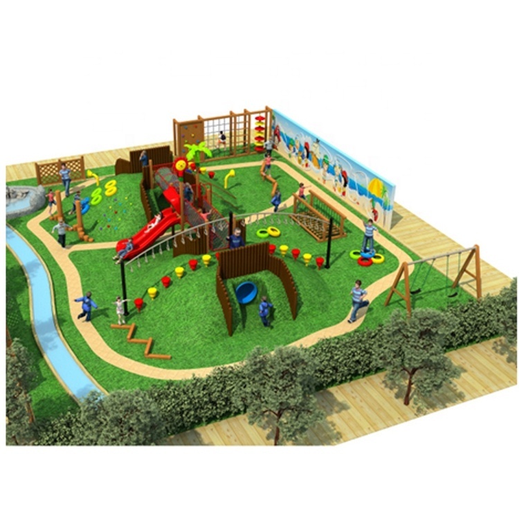 Large Kindergarten Children Outdoor Amusement Multi-functional Theme Playground Park