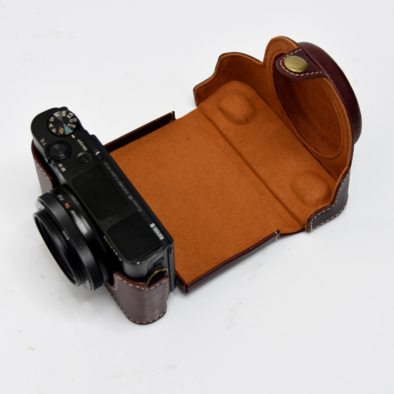 Camera bag,with shoulder strap For RX100 instant camera case, first layer cow leather case