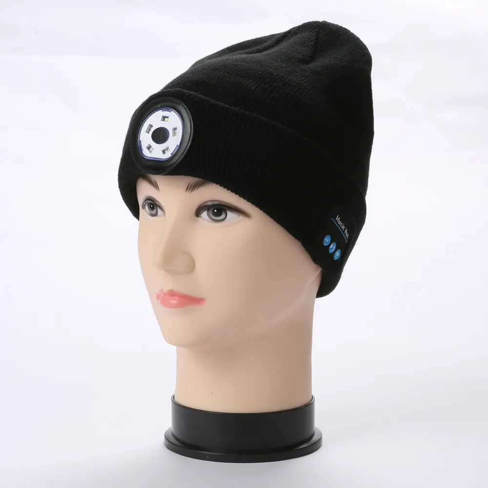2020 новые модные трендовые светодиодные Beanies беспроводные наушники музыкальная Кепка Bluetooth шляпа Встроенные наушники