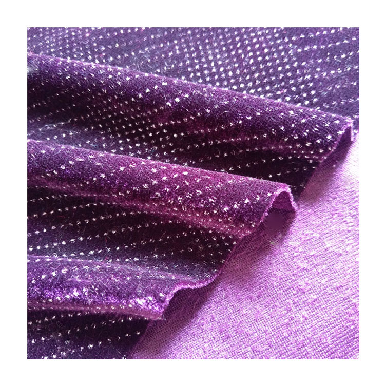 China factory design Super soft Knitted fabric with silver shiny effect for wholesale