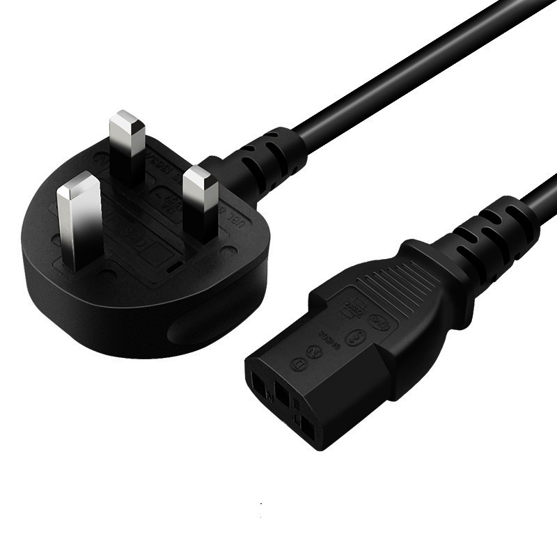 Copper 3 pin uk plug pc laptop computer monitor ac power cord cable for hair dryer power cable