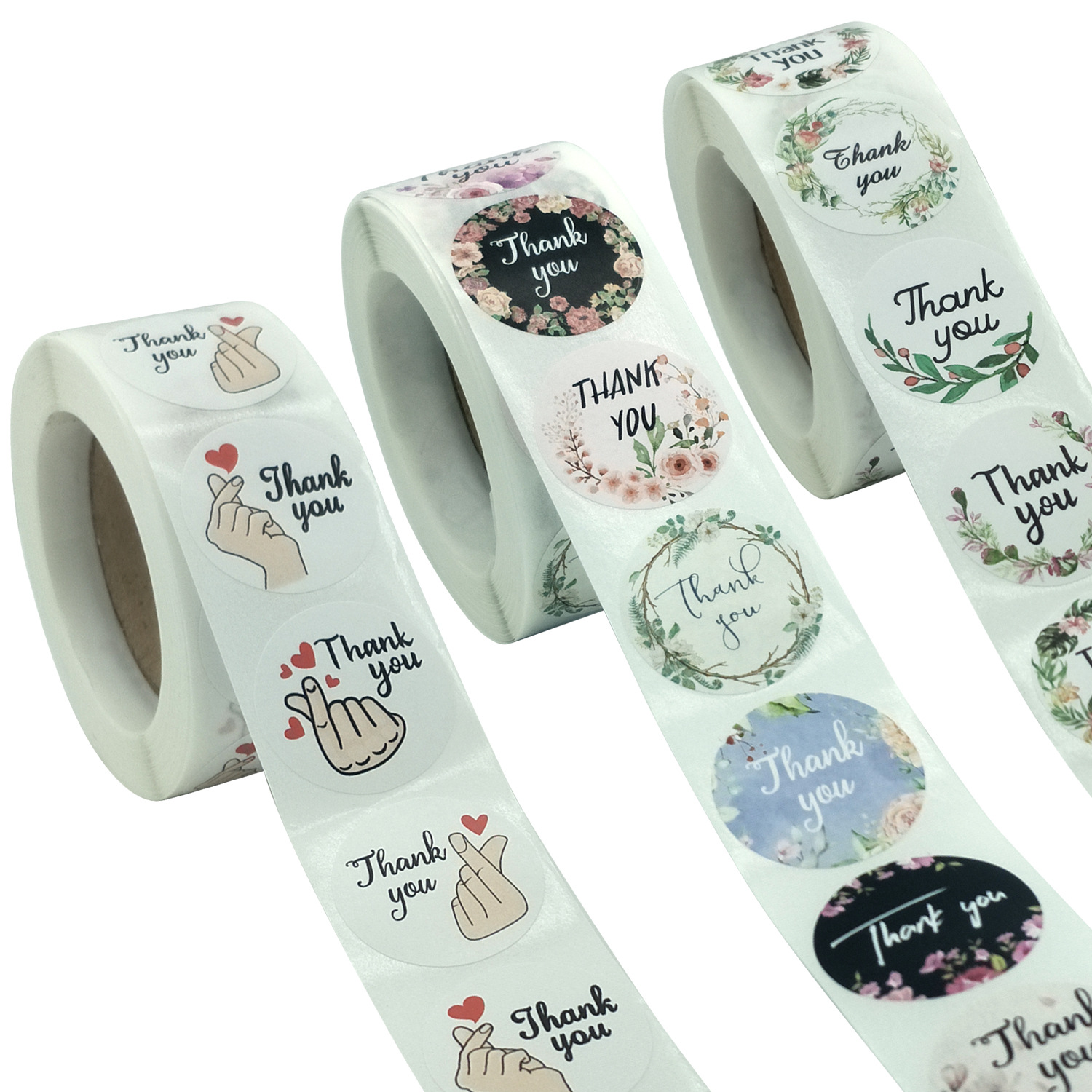 Self Adhesive Vinyl Round Waterproof Custom Printing Logo Packaging Label Thank You Stickers For Small Business