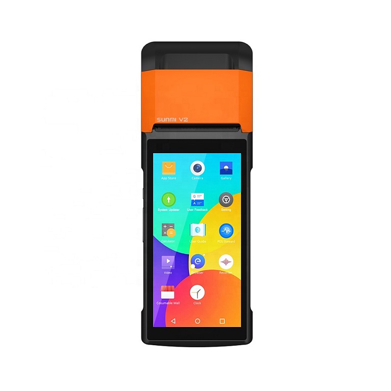 Высококачественный портативный pos-терминал Sunmi V2 android с принтером 58 мм и программным обеспечением