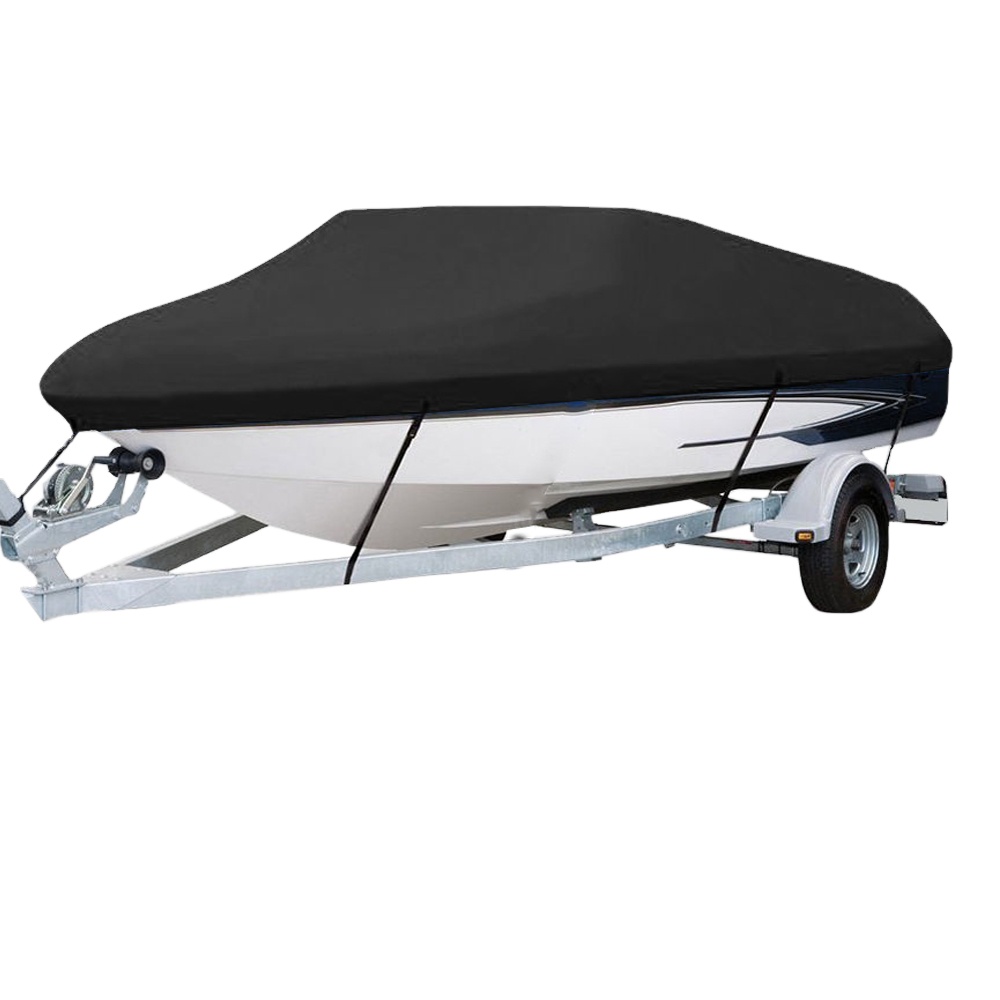 Boat Cover Waterproof Canvas Trailable Waterproof V-Hull Tri-Hull Runabout Boat Cover 20-22FT