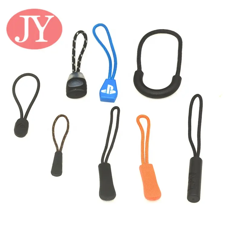 Jiayang ready mold zipper slider Rubber silicon zipper pulls custom zipper pulls