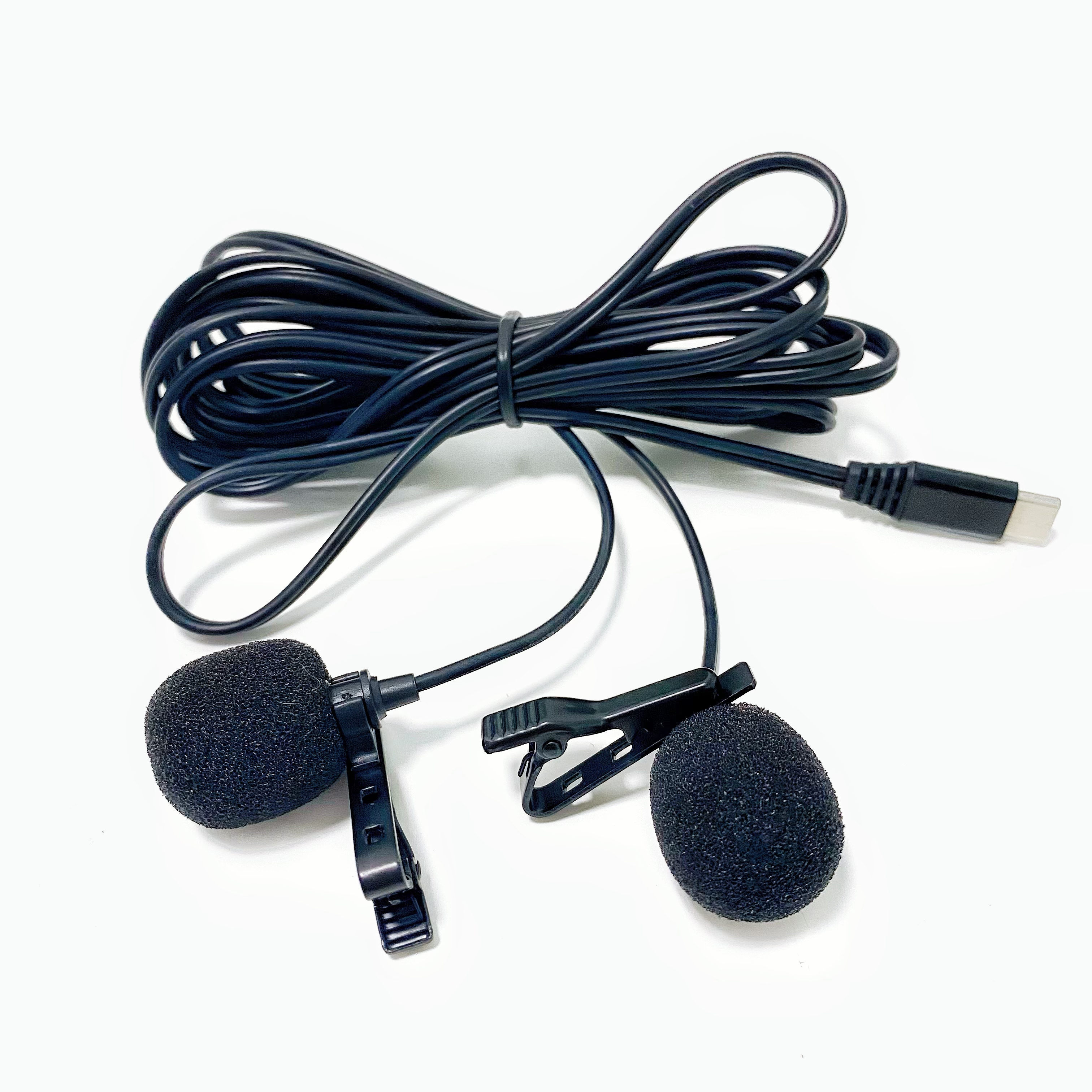 Проводной мини-микрофон PUJIMAX, петличный микрофон на лацкане с разъемом usb type-c и двумя зажимами для мобильного телефона