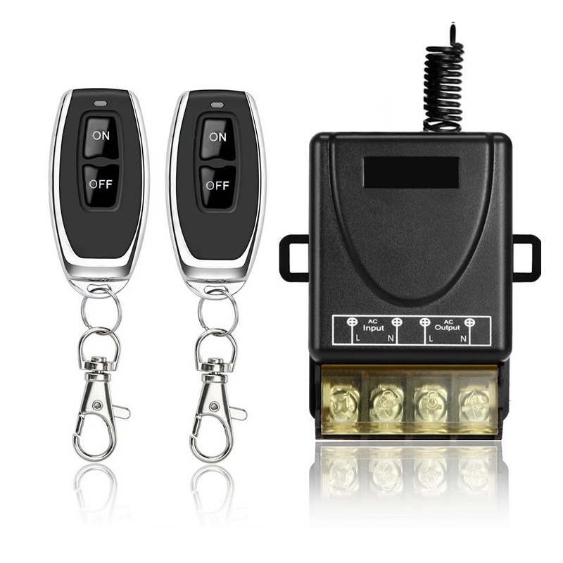 VONVOFF Wireless Remote Switch with 328ft Long Range DC 12V/24v/48v/72V Switch for Anti-Theft Alarms, Roller Lind Door (Black)