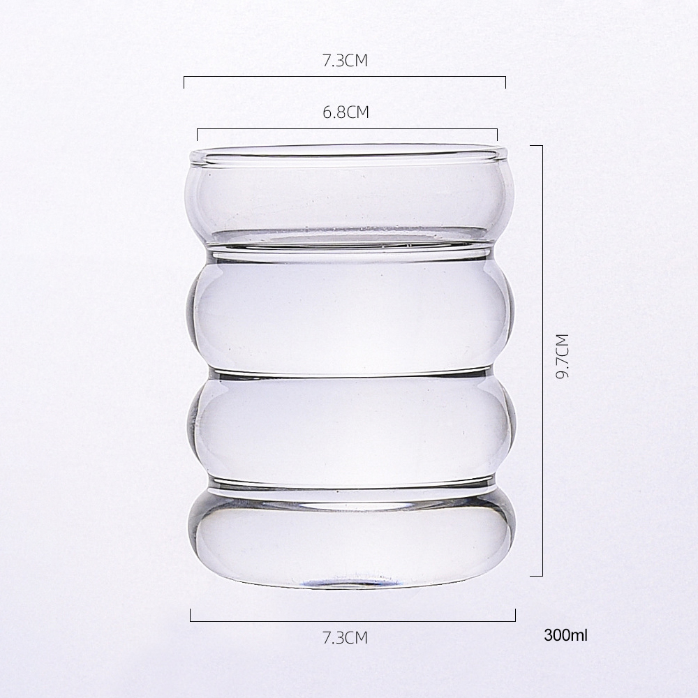 Wholesale glass coffee cup, custom package cups, drinking matcha Glass cup