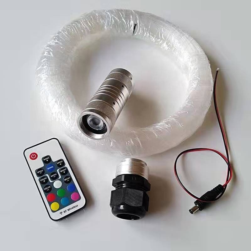 12v 7 Вт мини rgb led свет двигатель с 0,75 мм 450 шт. 3,5 м/шт. волоконно-оптический преобразователь набор для машины